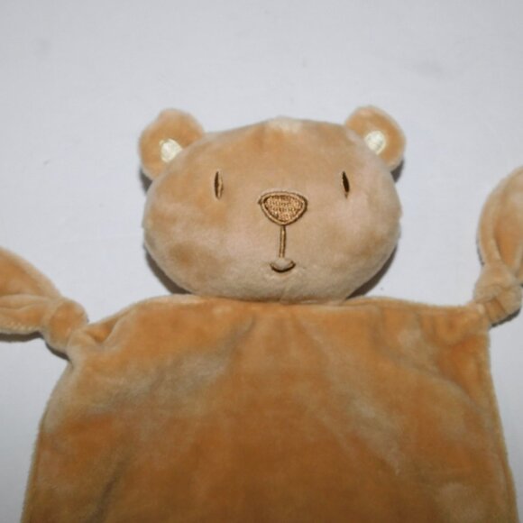 2016 Barron's Brown Teddy Bear Rattle Security Blanket with Knotted Corners - Picture 2 of 4